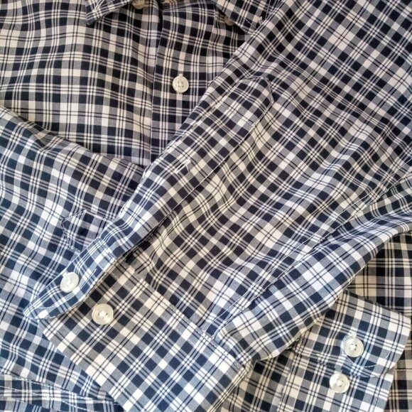 L.L BEAN BLACK & WHITE GINGHAM MEN'S LONG SLEEVE BUTTON DOWN CASUAL SHIRT SZ XL - Picture 4 of 7